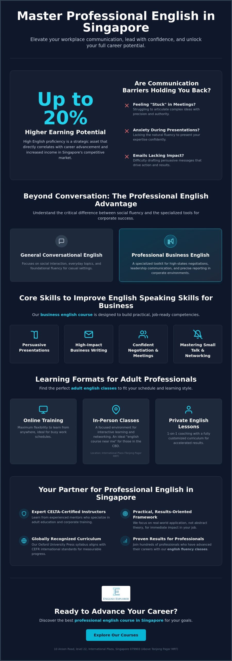 Professional English Course Singapore: The 2026 Career Advancement Guide